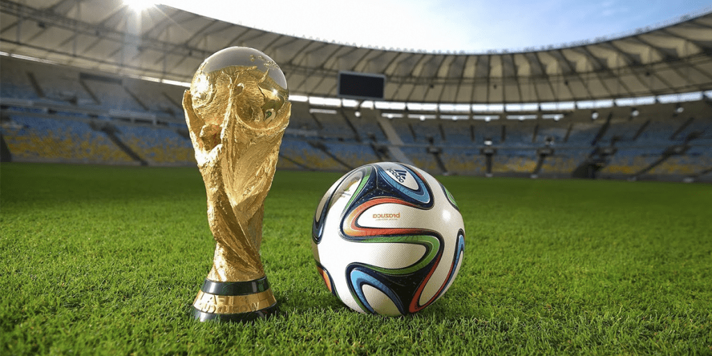 world cup trophy and ball