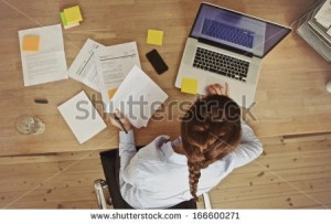 woman working at desk