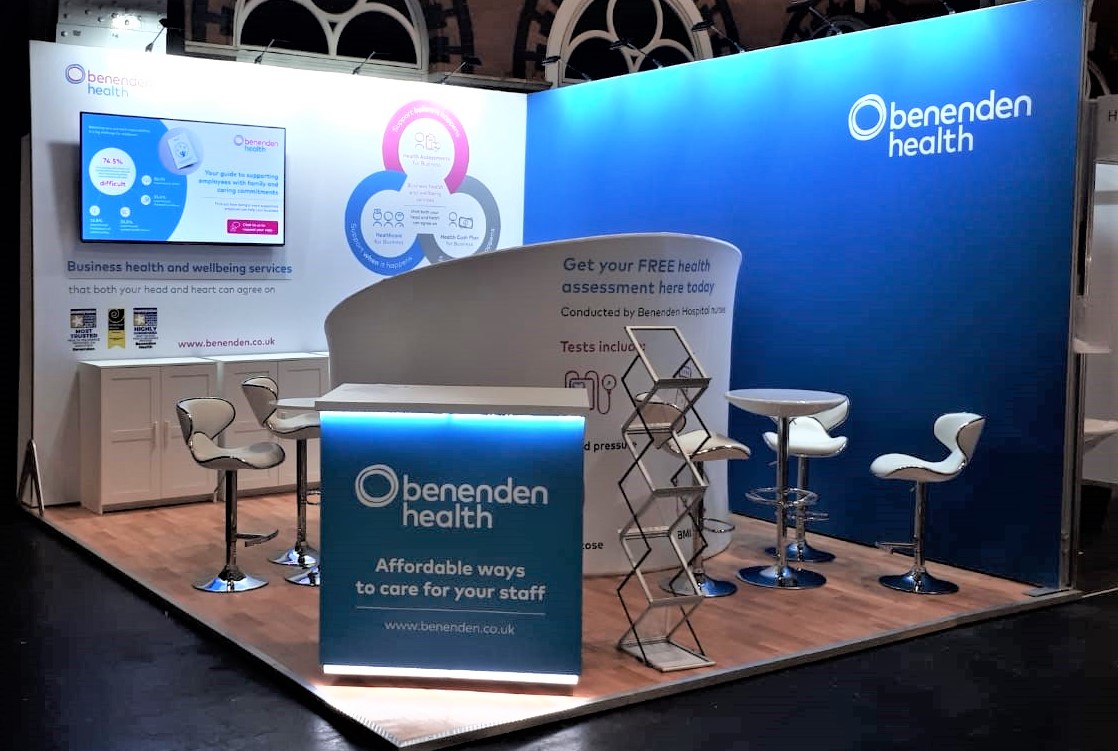 Image of branded event stand for Benenden Health