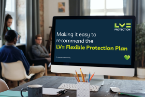 A mobile showing the LV= Protection Matchmaker by Moreish Marketing