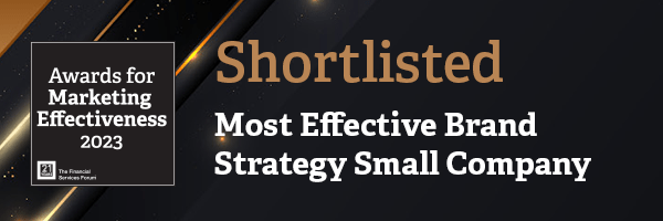 Moreish Marketing Shortlist Badge for Most Effective Brand Strategy at the Financial Services Forum 2023