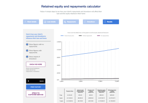 A screenshot of the Air Retained Equity and Repayments Calculator by Moreish Marketing
