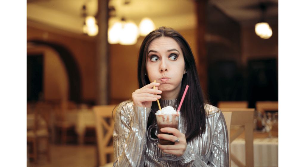 Woman drinking hot chocolate