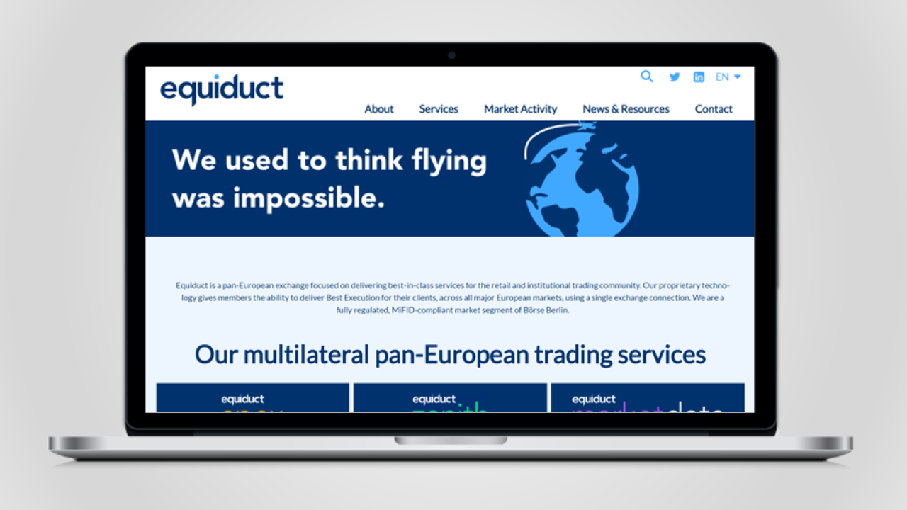 Equiduct website redesign on screen