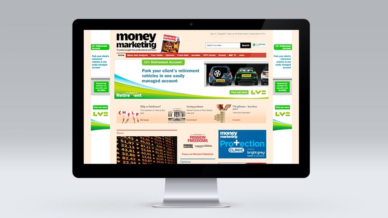 Banner ads on Money Marketing website